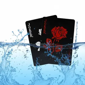 Durable Waterproof Playing Cards – PVC Poker Deck with Flower Back Design for Parties & Games