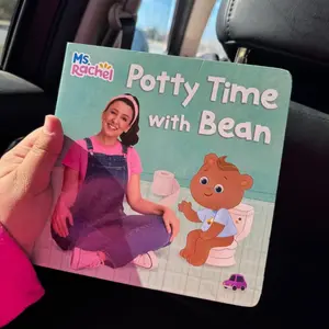 Potty Time with Bean (Ms. Rachel) - Children's Picture Board Book with Coloring Book Markers