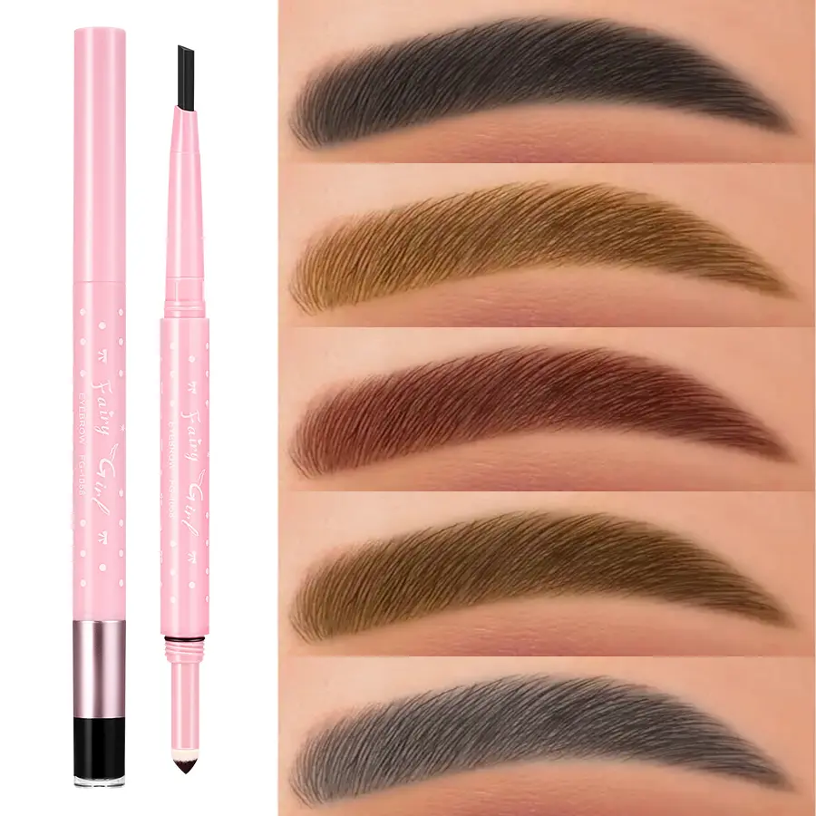 3 in 1 Eyebrow Pencil Powder Brush, High Quality Makeup Automatic Twist Brow Pencil, Eco-Friendly Dual Head Design for All Skin Types, Eyebrow Enhancer, Precisely Sculpted Brows, Eyebrow Products, Brow Styling
