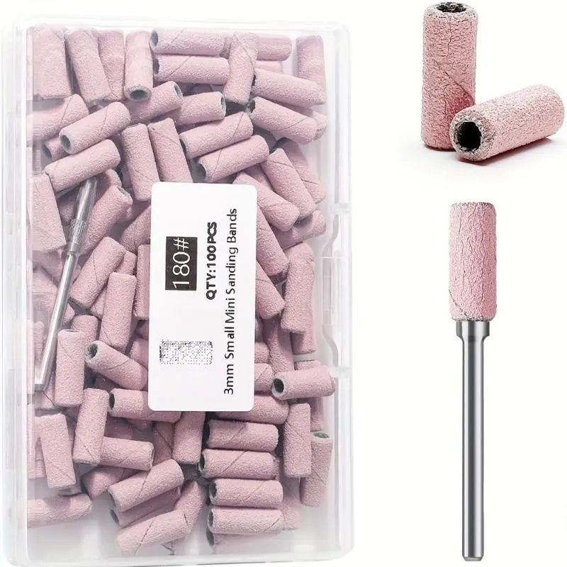 [100Pcs Professional Nail Drill Bits] 100Pcs Professional Nail Drill Sanding Bands, Unscented Nail Drill Bits for Manicure and Pedicure Tools, Nail Care, Nail Grinding Tool, Diy Manicure, Nail Supplies