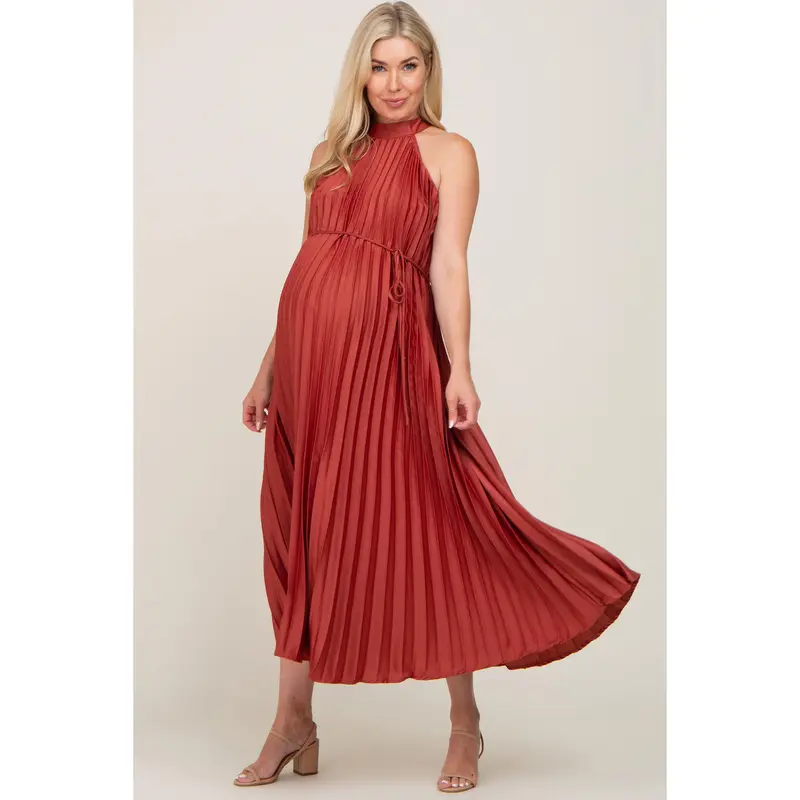 sachin and babi light blue dress Emilia George Maternity The Emmi Halter Midi-Dress