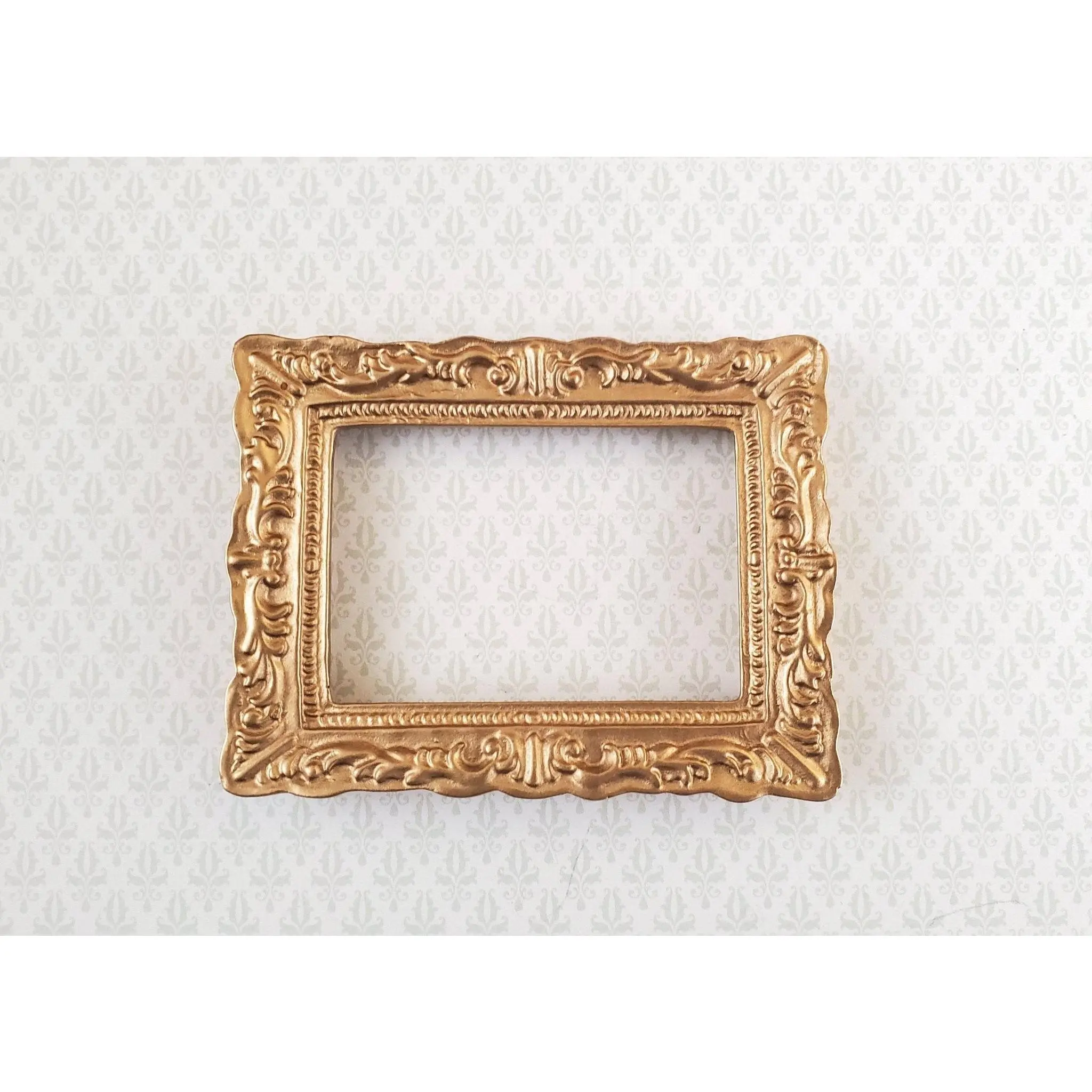 Dollhouse Miniature Picture Frame Fancy Gold 1:12 Scale 2 5/8" x 2"