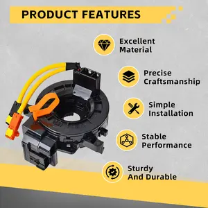 Steering Wheel Clock Spring Spiral Cable - Airbag Clockspring Assembly with Yellow Wires & Connectors, Excellent Material Precise Craftsmanship Easy Installation Durable Steering Wheel Spring Replacement for Horn Airbag Cruise Control