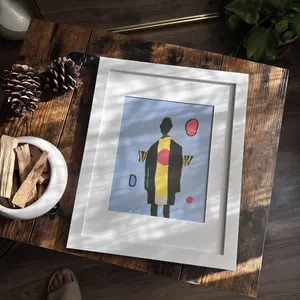 Abstract Acrylic Print Portrait Portrayal of Man's Solitude Painting Artistic home Wall decor 16x20 Print Decoration