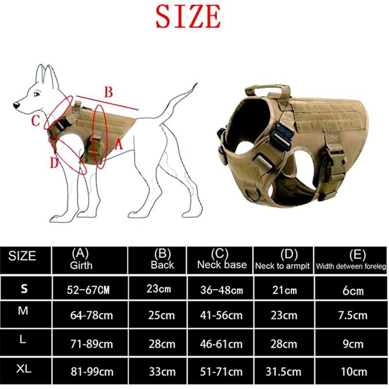 Tactical Dog Harness, Adjustable No-Pull Handle Service Vest Heavy Duty Pet Large Breed,  Dog Vest for Training Hunting Walking, Adjustable Safety Harness