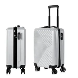 Carry On Luggage, 20" Hardside Suitcase ABS Spinner Luggage with Lock - Crossroad in Silver