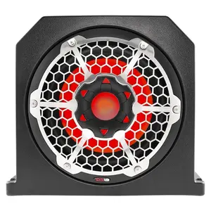 DS18 DS-NXL-10SUBLD/BK HYDRO Double Marine Subwoofer Enclosure W/ 10 Inch Subwoofer plus 10 Inch Passive Radiator and Integrated RGB Lights 700 Watts 4-Ohm Black DS18 Outdoor Speaker Water Proof