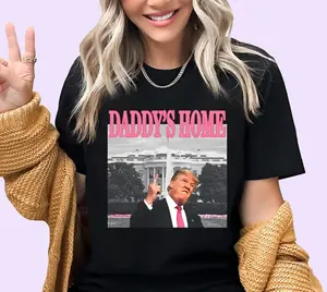 Daddy's Home shirt, Trump 2024 Shirt, Republican Gift, Comfort Colors Trump Shirt, Funny Trump Pink Shirt