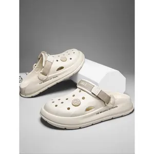 Women's Plain Color Letter Print Clogs, Casual Comfortable Breathable Clogs, Fashionable Soft Comfortable Clogs for Indoor & Outdoor Wear, House Shoes