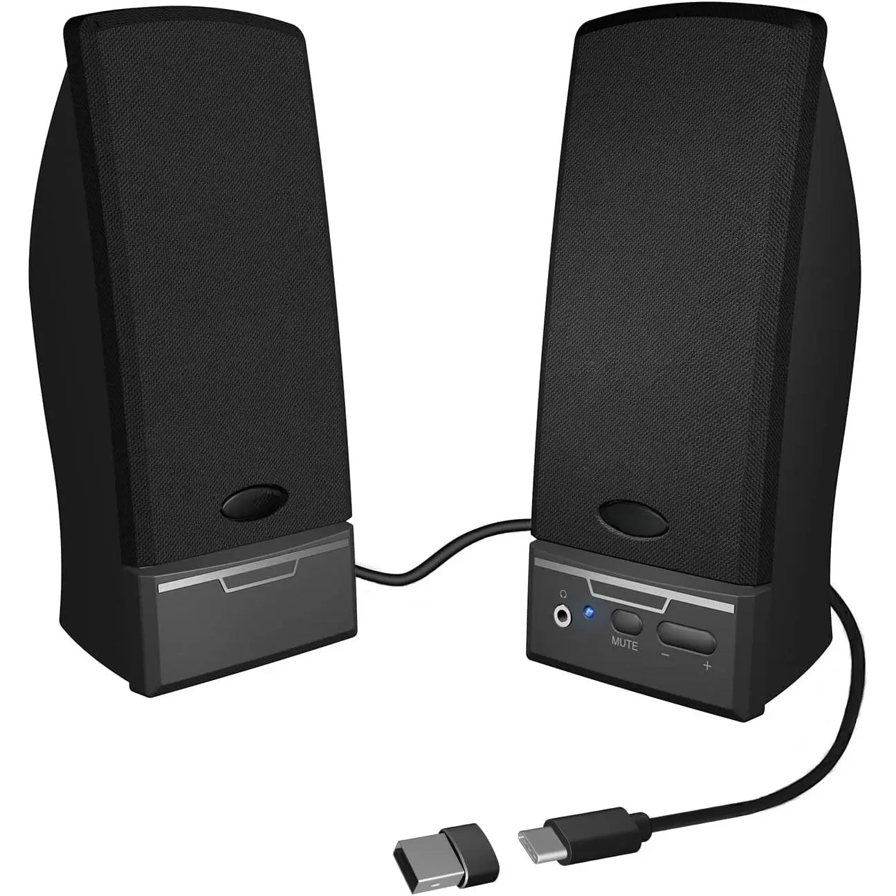 Cyber Acoustics USB 2.0 Speaker (CA-2014USB)  - USB Powered 2.0 Desktop Computer Speakers, USB-C or USB-A Compatible