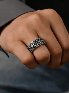 1pc Stainless Steel Retro Classic Personalized Pattern Men's Ring Jewelry Gift Vintage Promise Rings