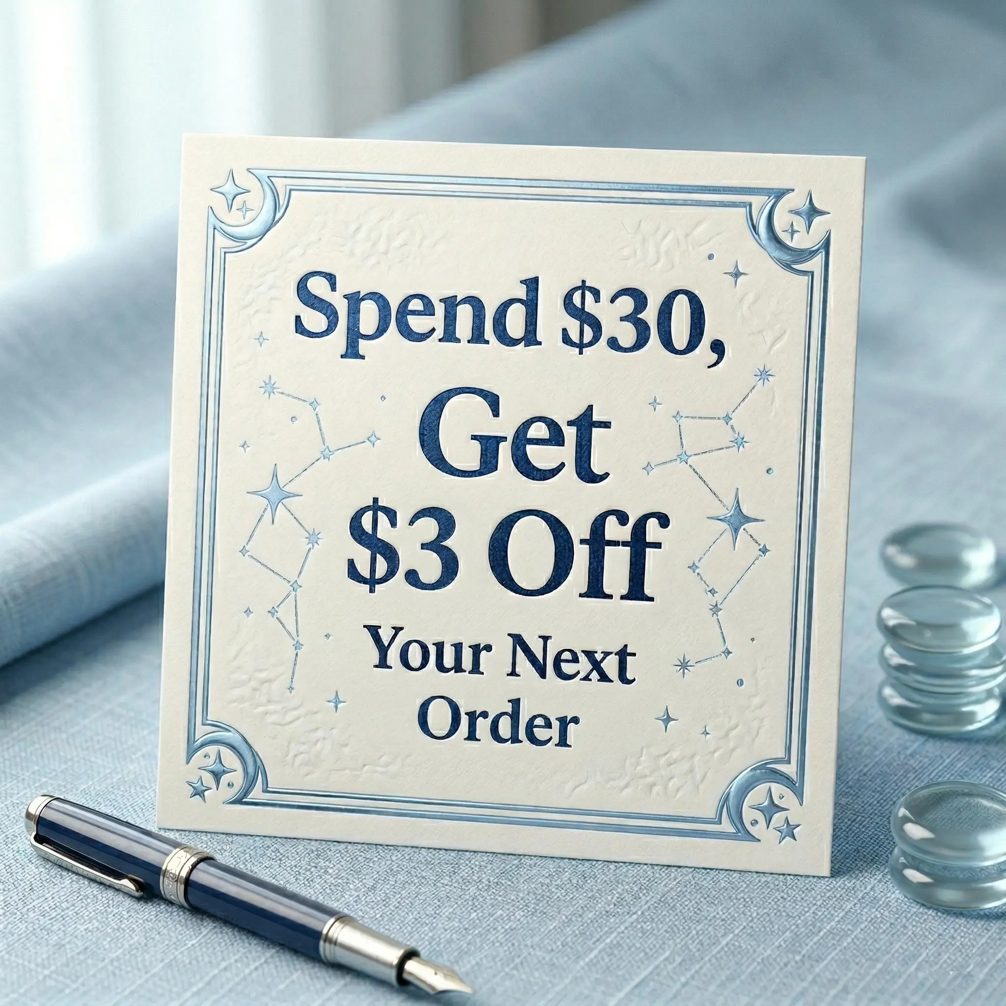 3. Spend $30, Get $3 Off Your Next Order