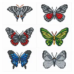 Father's Day Gift 6-Pack 5D Diamond Painting Kits for Adults, Full Drill Round Gem Art Paint with Diamonds, DIY Crafts Home Decor Gift (6"x4")