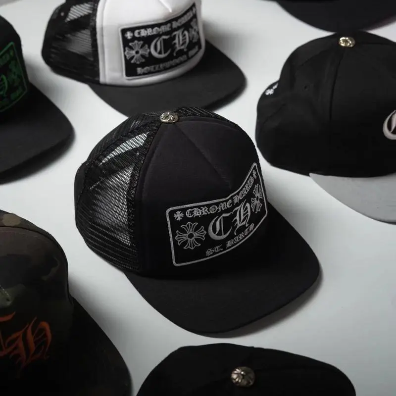 Chrome Hearts CH Hollywood Black Unisex Trucker Hat - Collectible Sports Headwear