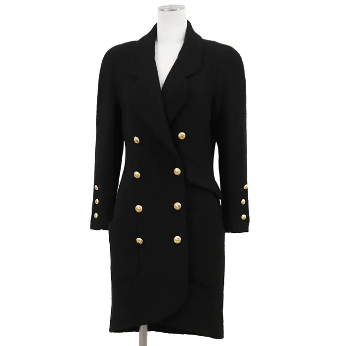 Pre-owned CHANEL Tweed Small Leather Goods Coat