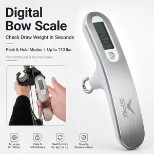 Archery Bow Scale for Draw Weight Check, Digital Peak & Hold Scale for Compound & Recurve Bows, 110 lb Bow Tuning Tool