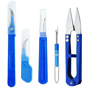 5 Piece Blue Sewing Tear Kit, Includes Thread Opener, Seam Ripper, and Scissors for Removing Seams, Essential Sewing Tools Set, Sewing Supplies Crafts