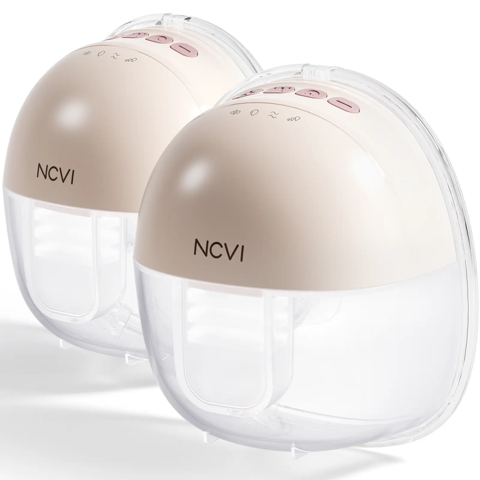 NCVI Hands Free Breast Pump 8111, Wearable Breastfeeding Pump, Electric Wireless Pump with 4 Modes & 9 Levels, Strong Suction & Ultra Quite, Rechargeable Portable Milk Pump, 21/24mm Flanges, 2 Pack