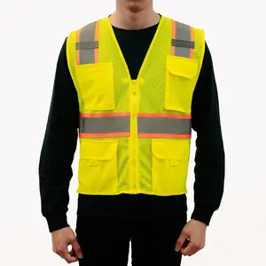 Safety Work utility mesh vest for blue collar and outside work with visible reflector sizes S-3XL
