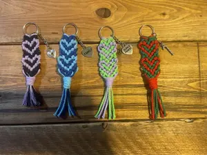 Two Hearts Macramé Boho Heart Keychain
