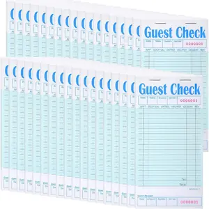 100 Pack Guest Check Book for Servers Bulk Server Note Pads Waitress Checkbook Accessories Waiter Food Receipt Book for Restaurants Bar 50 Sheets Per Pad Total 5000 Sheets Green