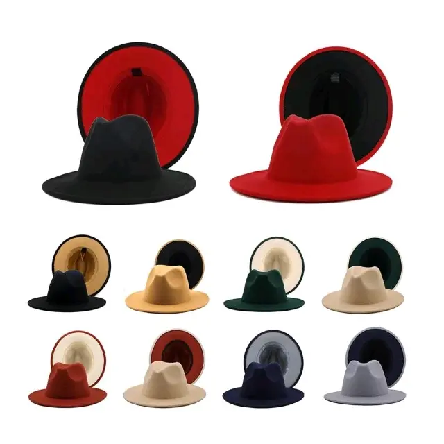 Two Colors Unisex Fedora Hat Winter Cotton Two Colors Unisex Fedora Hat Winter Cotton