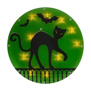 Northlight 13.75" Lighted Black Cat Halloween W indow Decor