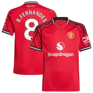 Unisex Soccer Manchester United Premier League Club Bruno Fernandes 8 Champions League Playoffs 2025/26 Home/Away Stadium Jersey