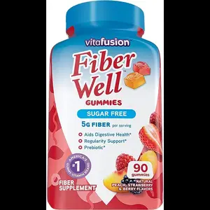 Vitafusion Fiber Well Sugar Free Fiber Supplement, Peach, Strawberry And Blackberry Flavored Supplements, 90 Count