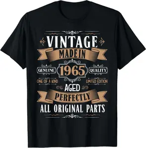 Vintage 60Th Birthday Men Born 1965 60 Years Old Bday Mens T-Shirt