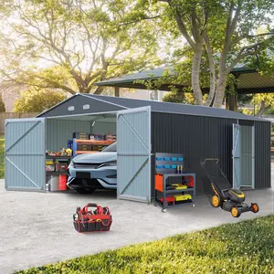 13x20FT Large Heavy Duty Outdoor Metal Storage Shed With Double Doors SAK65331