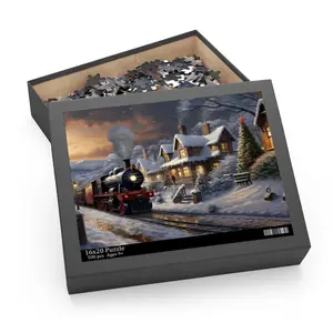 Christmas Train Puzzle (120, 252, 500-Piece) Family Fun, Christmas Games