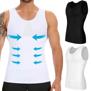 3/2/1 Pack Menswear Sleeveless Body Shaper Compression Shirt Tank Top Everyday Base Layer Top Tummy Control Vest Elastic Fabric Fitness Breathable Clothes Stretchy Shapewear Smooth Athletic Stylish Gamis Gym