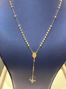 14K Gold Classic Rosary Necklace | 3mm Beads | 18”