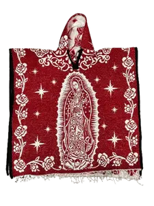 Unisex Virgen de Guadalupe / Virgin Mary Poncho/Gaban with Hoodie / Gorro