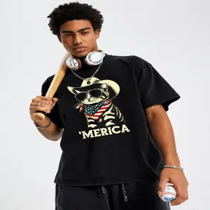 USA 'Merica Cat 4th of July Men Women Kids Funny Patriotic T-Shirt