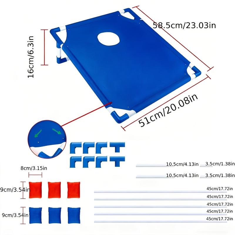 Red And Blue Portable Corn Hole Game Set, Foldable And Durable, Including 6 Bean Bags And 1 Storage Bag, Christmas Gift Box Training Throwing Game