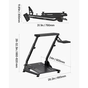 VEVOR Racing Wheel Stand, Adjustable Foldable Simulator Stand for Logitech G29 G27 G920 G923, Thrustmaster T300RS T300GT T248 TS-PC TSXW Gaming Cockpit, Pedals Simulator NOT Included