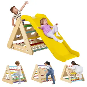 Wooden Multi‑Bar Indoor Frame with Ramp Panel