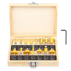 Router Bits Set 1/4 Inch Shank -  15 count 1/4" Tungsten Carbide Router Bits, Woodwork Tools