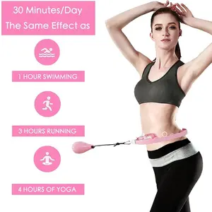 Sugarbear's Pink Smart Weighted Hula Hoop Cinched Waist Tummy Trimmer Stomach Ab Trainer Super Tough Construction Can Hold up to a 35lb Weight Strong