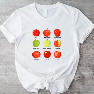 Fall Apple Picking Crew T-Shirt, Apple Picker Outfit Shirt, Apple Lovers Tee, Apple Picking Varieties Tee, Apple Guide Shirt, Cute Fall Shirt For Women.
