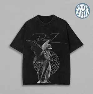 Angel Tee Black Washed T-shirt, Faded Graphic Tee, Retro Style Shirt, Classic Shirt, Vintage Top, Oversized Washed Cotton Tee for Men & Women Ash Trevino Merch