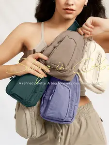 Women's Solid Color Sling Bag, Fashionable Lightweight Nylon Chest Bag, Trendy All-match Sling Bag for Daily Use, Everyday Bag