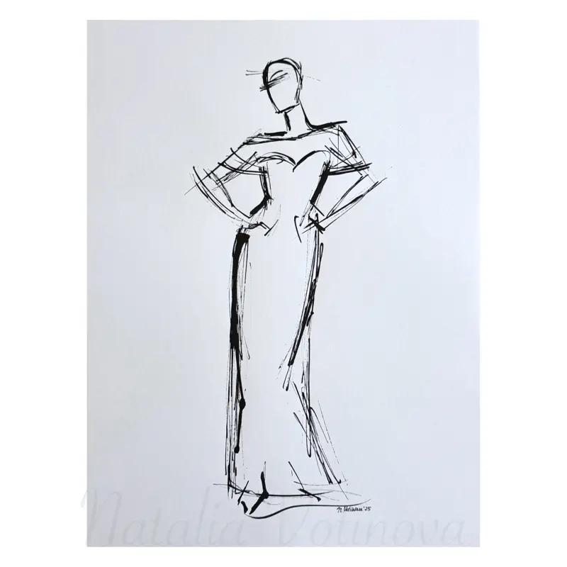 Ink Sketch by Natalia Votinova 9x12 - Original Artwork – Signed