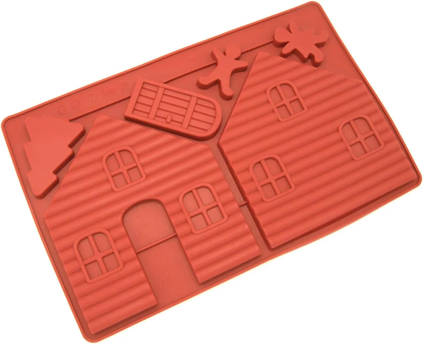 Silicone Chocolate Cookie Candy Molds [Gingerbread House, 2-PC] - Non Stick, BPA Free, Reusable 100% Silicon & Dishwasher Safe Silicon - Kitchen Rubber Tray For Crayons, Fat Bombs and House Molds