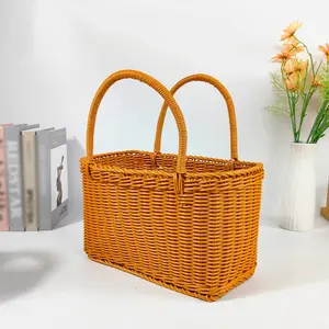 Large Woven Baskets, Hand Woven Basket for Storage with Handles - Wicker Baskets for Picnics, Easter, Organizing, and More