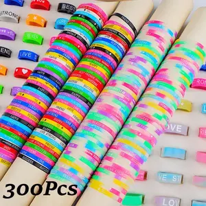 Best Friend, Writing Letter Silicone Colored Wristband Ring Set, Fluorescent Wristband Ring Set, Suitable for Music Festivals, Parties, Various Sports, Men's and Women's Jewelry Sets (75 Rings+75 Wristbands)