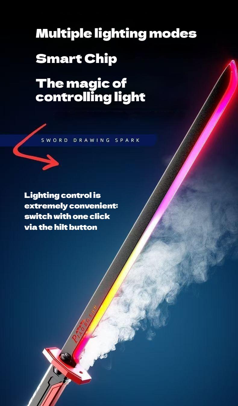 DKD SparkBlade Samurai LED Lightsaber Toy Cyberpunk Katana - 31.5" Light-Up Propfor Cosplay, Raves & Festivals RGB Lights Durable CollectibleItem US In Stock, Perfect Easter Gift