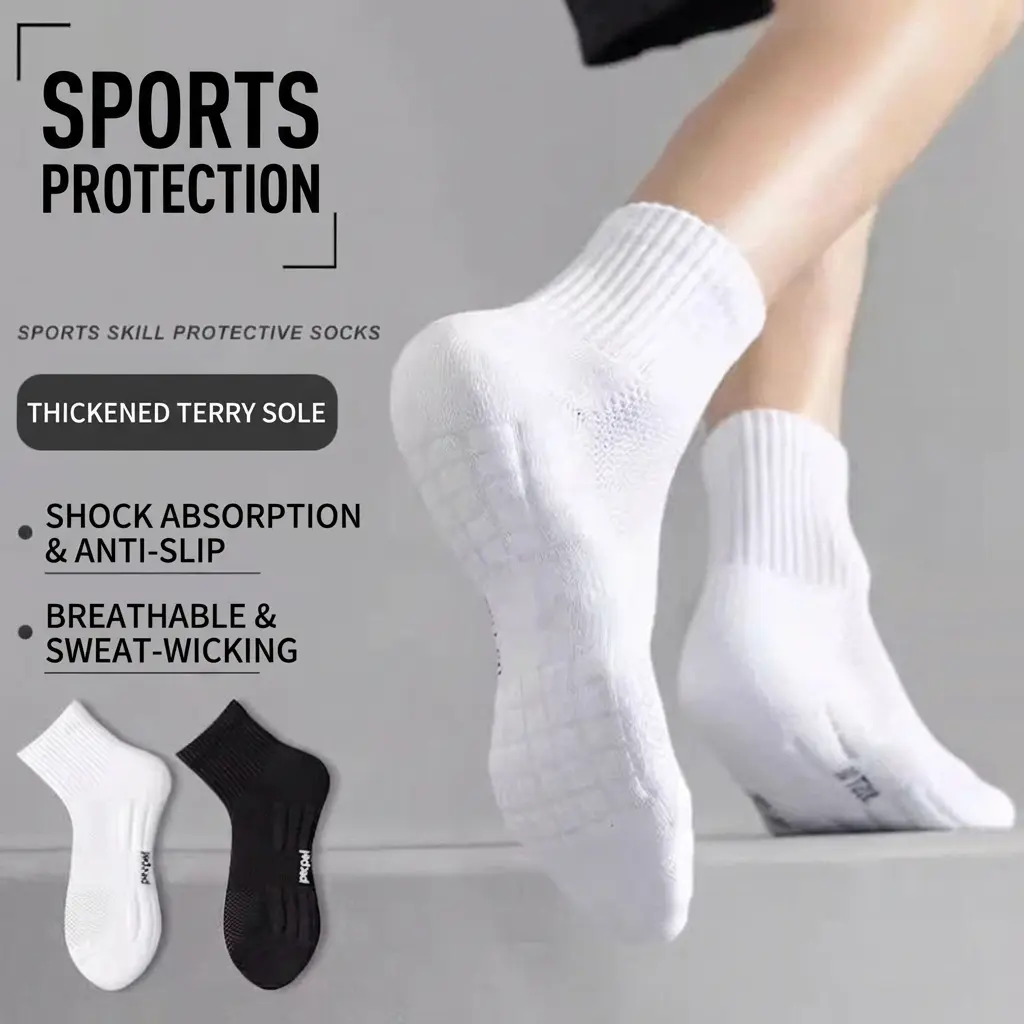 Unisex sports thickened cotton socks with towel-like thick soles for cushioningComfortable, breathable and soft mid-calf socks, suitable for work, training and hiking  spikes  women grippy  vacation Compression Calf Sleeves stiff